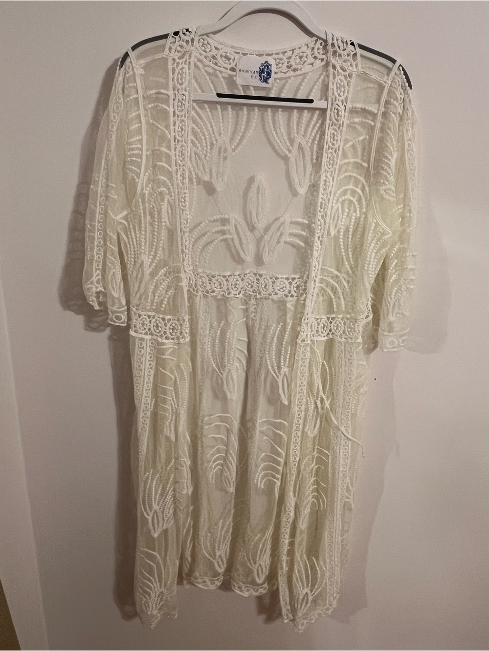 Matériel by Free People Ivory Lace Open Cardigan